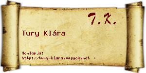 Tury Klára névjegykártya